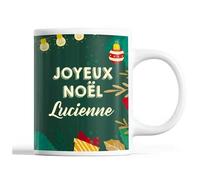 Tasse Noël Lucienne Vert Mug Prénom Idée Cadeau Secret Santa