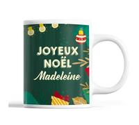 Tasse Noël Madeleine Vert Mug Prénom Idée Cadeau Secret Santa