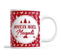 Tasse Noël Magali Rouge Mug Prénom Idée Cadeau Secret Santa