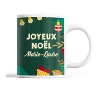 Tasse Noël Marie-Laure Vert Mug Prénom Idée Cadeau Secret Santa