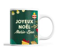 Tasse Noël Marie-Line Vert Mug Prénom Idée Cadeau Secret Santa