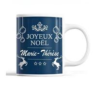 Tasse Noël Marie-Thérèse Bleu Mug Prénom Idée Cadeau Secret Santa