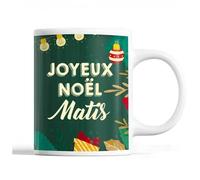 Tasse Noël Matis Vert Mug Prénom Idée Cadeau Secret Santa
