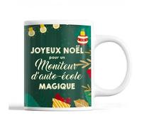 Tasse Noël Moniteur D'auto-École Homme Vert Mug Prénom Idée Cadeau Secret Santa