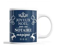 Tasse Noël Notaire Femme Bleu Mug Prénom Idée Cadeau Secret Santa