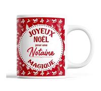 Tasse Noël Notaire Femme Rouge Mug Prénom Idée Cadeau Secret Santa
