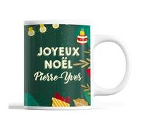 Tasse Noël Pierre-Yves Vert Mug Prénom Idée Cadeau Secret Santa