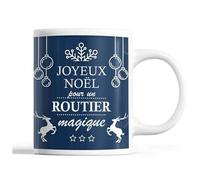 Tasse Noël Routier Homme Bleu Mug Prénom Idée Cadeau Secret Santa