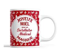 Tasse Noël Secrétaire Médical Homme Rouge Mug Prénom Idée Cadeau Secret Santa