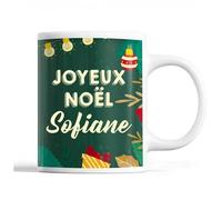 Tasse Noël Sofiane Vert Mug Prénom Idée Cadeau Secret Santa