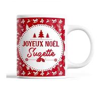 Tasse Noël Suzette Rouge Mug Prénom Idée Cadeau Secret Santa