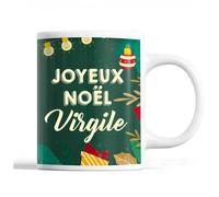Tasse Noël Virgile Vert Mug Prénom Idée Cadeau Secret Santa