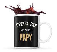 Tasse noir J'peux Pas je suis Papy | Mug original pour grand-père idéal pour cadeau de noël, anniversaire et fête des pères