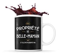 Tasse noir Propriété de Belle-Maman | Mug original pour belle mère idéal pour cadeau de noël et anniversaire