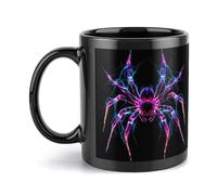 Tasse noire Spider Thunder avec anse, tasse à eau en céramique pour boire du thé et du café