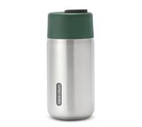 BLACK + BLUM - Mug Isotherme - Thermos de Voyage en Acier Inoxydable 100% Étanche - Couvercle Verrouillable - 6H de Chaud, 8H de Froid - 340ml - Argenté/Olive