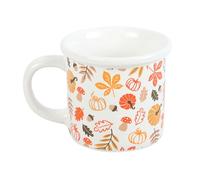 Tasse nostalgique feuilles d'automne et citrouilles : design rustique inspiré de l'automne - Tasse épaisse pour les amateurs de citrouille, épices et latte - Passe au micro-ondes avec imprimé feuilles