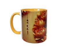 Tasse orange en céramique sagesse de Bouddha - CBKreation