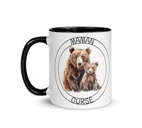 Tasse Ours Ski Raquette Neige Snowboard Trek Bivouac Mug Ourson Animal Drôle Sport Nature Sauvage Randonnée Marrant Fan Cadeau Élégant Business Super Papa Fête des pères (Maman Ourse)