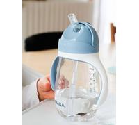 Béaba Tasse d'apprentissage 2-en-1 paille 300 ml 100% étanche poignées amovibles Windy Blue