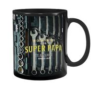 Tasse papa avec poignée « Wenn Papa Es nicht reparieren kann Kaffee » pour père hommes cadeau d'anniversaire Noël fête des pères cadeau, tasse à café mécanique, noire
