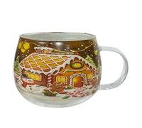 Tasse peinte de Noël - 300 ml - Tasse à thé de Noël résistante à la chaleur - Récipients festifs saisonniers pour la maison, la cuisine, le lait, les boissons froides, le cacao chaud, l'eau, le vin