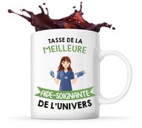 Tasse Personnalisable Meilleure Métier de l'Univers | Cadeau original femme humour Avatar Silhouette à personnaliser Anniversaire collègue pot de départ Noël départ retraite (Aide-soignante)
