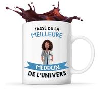 Tasse Personnalisable Meilleure Métier Médical de l'Univers | Cadeau original femme humour Avatar Silhouette à personnaliser Anniversaire collègue pot de départ Noël départ retraite (Médecin)
