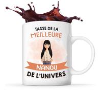 Tasse Personnalisable Meilleure Nanou de l'Univers | Cadeau Avatar Silhouette à personnaliser Effigie Idée Customisable Noël Anniversaire
