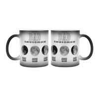Tasse personnalisée à changement de couleur avec phases de lune pour enfant, date de naissance, tasse à café pour fête des pères, impression de phase lunaire, tasse « We Love You To The Moon and Back
