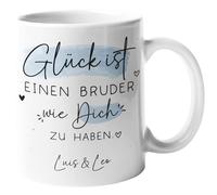 Tasse personnalisée avec nom au choix « Glück ist » - Cadeau pour la fête des mères, un anniversaire, Pâques, la fête des pères, Noël - Pour maman, grand-mère, papa, grand-père, petite amie - 330 ml