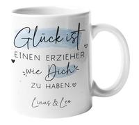 Tasse personnalisée avec nom au choix « Glück ist » - Cadeau pour la fête des mères, un anniversaire, Pâques, la fête des pères, Noël. Maman, grand-mère, papa, grand-père, petite amie - 330 ml