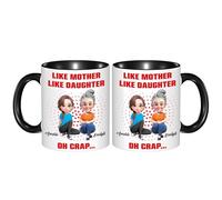 Tasse personnalisée comme une mère comme une fille, tasse portrait de dessin animé avec nom pour fille, maman, maman pour la fête des mères