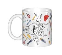 Tasse personnalisée pour papa avec outils et noms - Tasse à café en céramique pour anniversaire, fête des pères - Cadeau unique pour papa, père, mari, papa, papa, premier papa