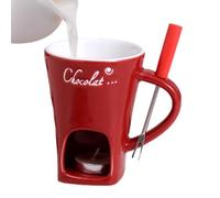Tasse personnelle à fondue au chocolat - 130 ml - Réchauffeur de beurre en céramique | Chauffe-beurre multifonction avec fourchette à fondue, tasse créative parfaite pour faire fondre le chaud pour