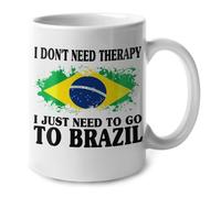 Tasse Petit Dejeuner 2D Ich Brauche Keine Therapie, Ich Muss Einfach Nur Nach Brasilien. Rétro Tasses À Café En Céramique Minimaliste Tasses À Café Pour Boissons Homme Ami