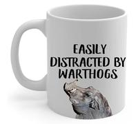 Tasse Petit Dejeuner Facilement Distrait Par Un Phacochère Commun Porcelaine Mug Thé Colorées Mugs Café Pour Femme Ami Homme