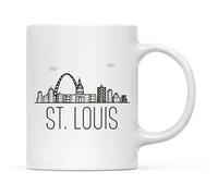 Tasse Petit Dejeuner Graphique Coloré De La Silhouette De La Ville De Saint-Louis Moderne Mug Minimaliste Coffee Mugs Pour Eau Frère Partenaire