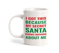 Tasse Petit Dejeuner J'Ai Reçu Ça Parce Que Mon Père Noël Secret Ne Sait Rien De Moi Avec Poignée Mug En Céramique Porcelaine Coffee Mugs Pour Lait Fête Maison