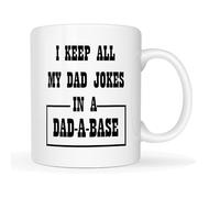 Tasse Petit Dejeuner Je Garde Toutes Mes Blagues De Papa Dans Une Base De Données De Papas. Minimaliste Mug Thé Moderne Mugs À Café Pour Homme Fête Eau