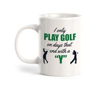 Tasse Petit Dejeuner Je Ne Joue Au Golf Que Les Jours Qui Se Terminent Par Un « Y » (Carte Plastique) Rétro Mug Thé Décoratifs Mugs À Café Pour Maison Collègue Eau