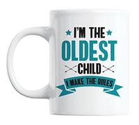 Tasse Petit Dejeuner Je Suis L'Aîné, C'Est Moi Qui Décide. Minimaliste Mug En Céramique Colorées Tasses De Café Pour Latte Lait Ami