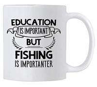 Tasse Petit Dejeuner L'Apprentissage De La Pêche Est Important, Mais La Pêche Est Encore Plus Importante, Papa. Colorées Mug À Café En Céramique Rétro Tasses À Café Pour Homme Boissons