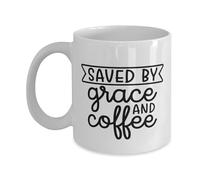 Tasse Petit Dejeuner Maman Sauvée Par La Grâce Porcelaine Mug Thé Moderne Coffee Mugs Pour Latte Collègue Bureau