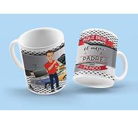 Tasse petit-déjeuner personnalisée pour cadeau de fête des pères. - Ici Bebe el mejor Padre del Mundo.- Cadeau original pour homme avec phrase. 350 ml (Père marron)