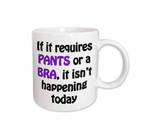 Tasse Petit Dejeuner Si Cela Nécessite Un Pantalon Ou Un Soutien-Gorge, Roses Et Noir Colorées Mug Moderne Mugs À Café Pour Homme Bureau Lait