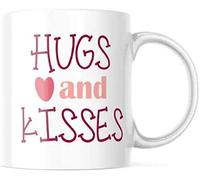 Tasse Petit Dejeuner Umarmungen Und Küsse, Ich Liebe Dich, Herz Colorées Mug Minimaliste Tasses De Café Pour Homme Lait Bureau