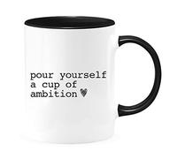 Tasse Petit Dejeuner Versez-Vous Une Dose D'Ambition Inspirante Rétro Mug En Céramique Minimaliste Mugs À Café Pour Boissons Bureau Partenaire