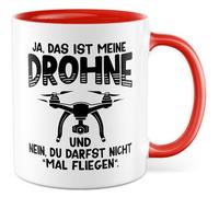 Tasse pilote de drone avec inscription en allemand - Cadeau Oui, c'est mon drone, et nein du darfst nicht mal fliegen - Tasse à café en céramique 330 ml - Idée cadeau drone