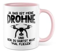 Tasse pilote de drone avec inscription en allemand - Cadeau Oui, c'est mon drone, et nein du darfst nicht mal fliegen - Tasse à café en céramique 330 ml - Idée cadeau drone
